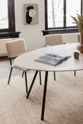 Studio HENK tafel Butterfly Ovaal - zwart frame, HPL Fenix nero ingo