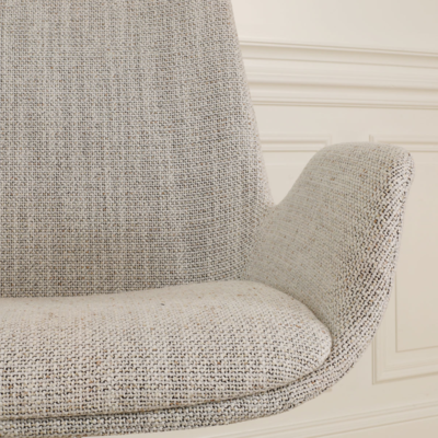 Stoffen eetkamerstoel Noa-Eef wit onderstel