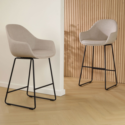 Barkruk Nino-Mae zwart onderstel - 65 cm