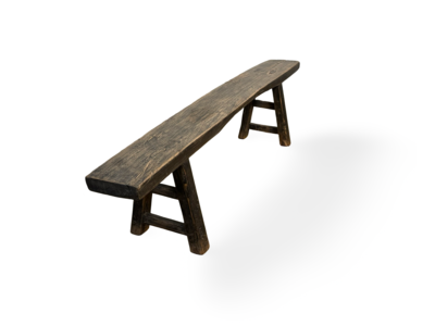 Houten bank zwart unieke