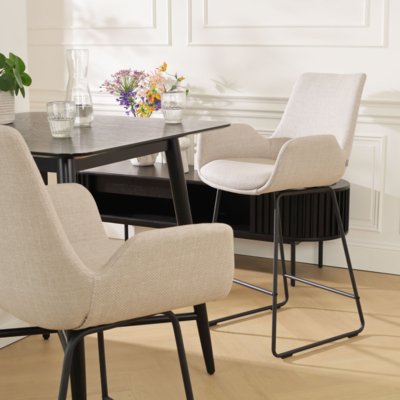 Barkruk Nino-Eef zwart onderstel