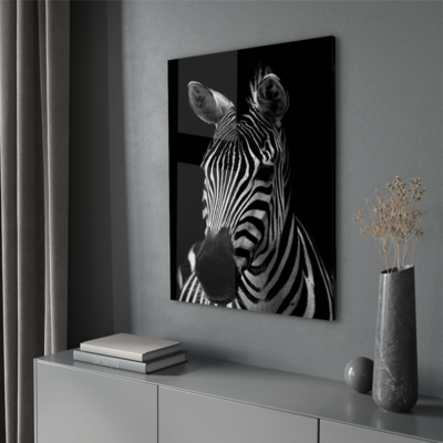 Walljar acrylglas schilderij - Mysterious Zebra