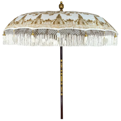 Ibiza parasol Boho wit/goud