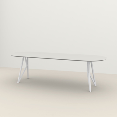 Studio HENK tafel Butterfly Plat ovaal - wit frame, HPL Fenix bianco kos