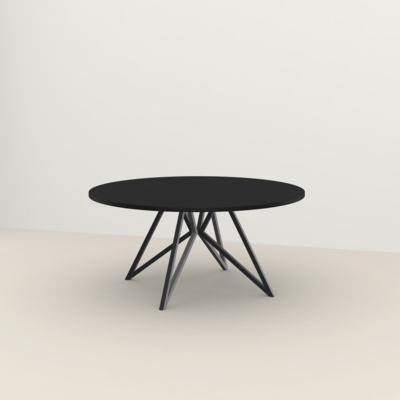 Studio HENK tafel Butterfly Rond QuadpodXL - zwart frame, HPL Fenix nero ingo