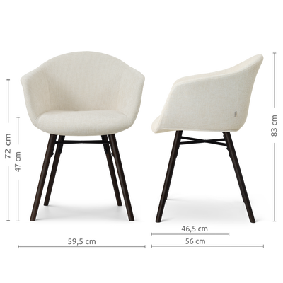 Eetkamerstoel Nena-Otis - zwart houten onderstel