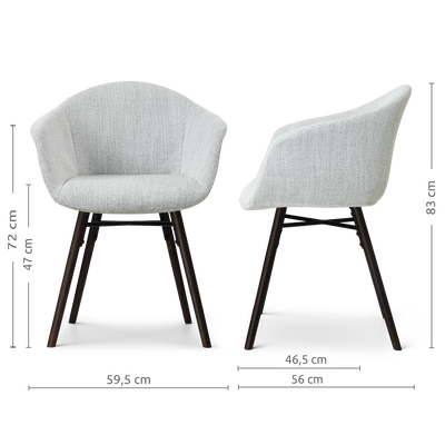 Eetkamerstoel Nena-Otis - zwart houten onderstel