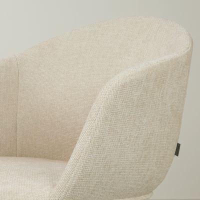 Nout-Otis bureaustoel wit onderstel - Gestoffeerde zitting met armleuningen