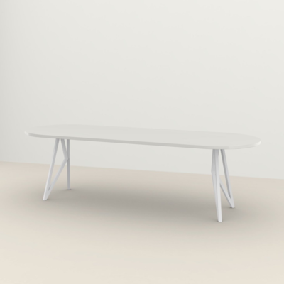 Studio HENK tafel Butterfly Plat ovaal - wit frame, HPL Fenix bianco kos