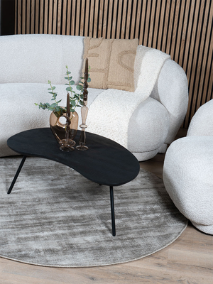 Vloerkleed Cos - Viscose Taupe Rond