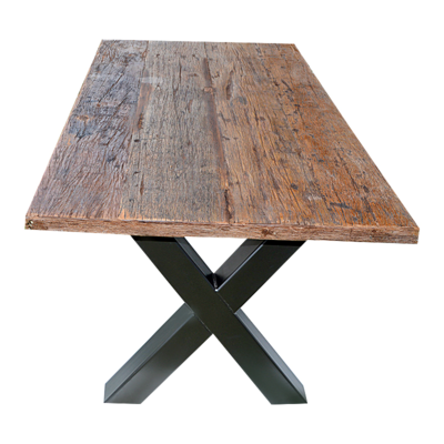 Eettafel Metz industriële X poot
