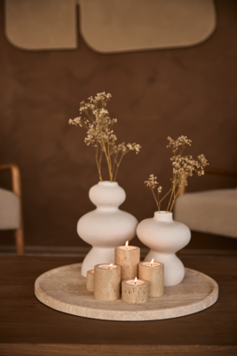 Waxinelichthouder Travertine