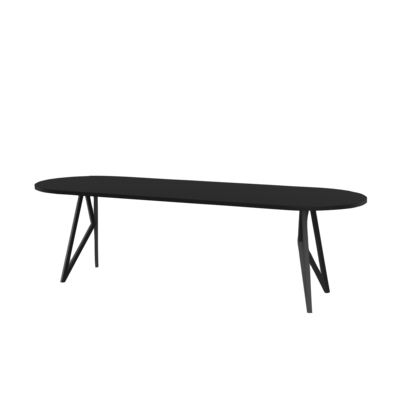 Studio HENK tafel Butterfly Plat ovaal - zwart frame, HPL Fenix nero ingo