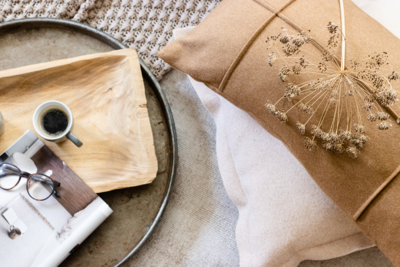 Kussen ruit camel 60x33cm