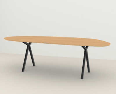Studio HENK tafel Slim X-type Blob (organisch), zwart frame - Smart Collectie