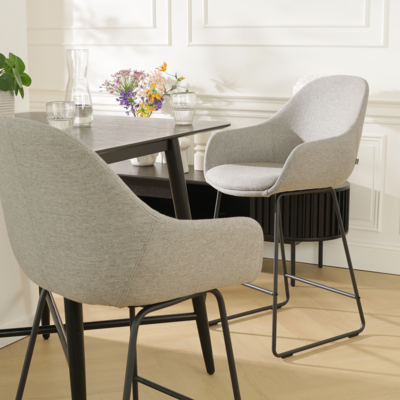 Barkruk Nino-Mae zwart onderstel - 65 cm