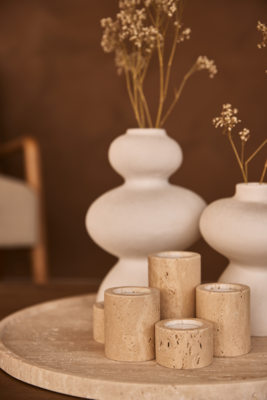 Waxinelichthouder Travertine