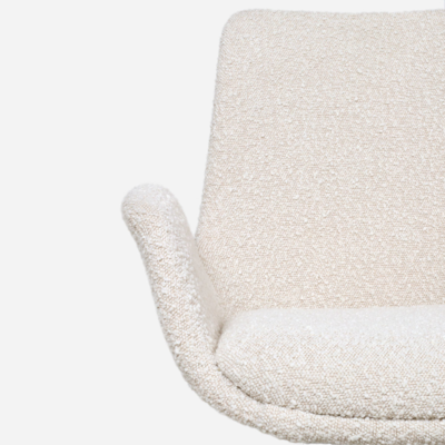 Stoffen eetkamerstoel Noa-Eef wit onderstel