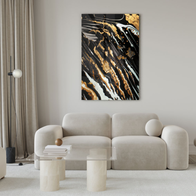 Walljar acrylglas schilderij - Golden paint