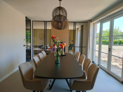 Firma Hout &amp; Staal Eettafel Deens ovaal | xy recht | deer brown