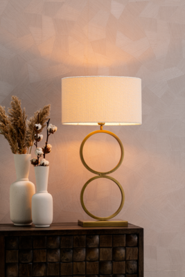 Lampenkap rond bouclé blanc