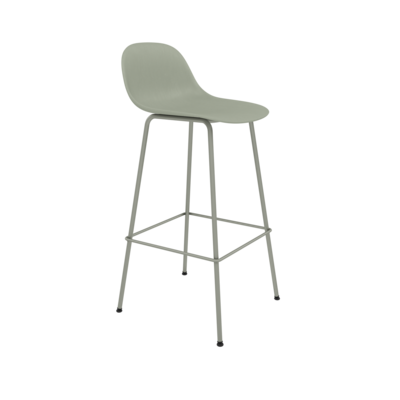 Muuto barkruk met rugleuning Fiber Bar Stool Tube Base