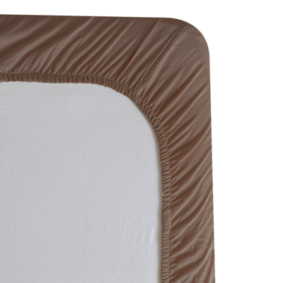 Hoeslaken Cotton Satin Dark Br