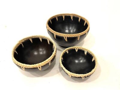 Schaaltjes zwart S/3 D15 H8/ D12 H7 / D10 H5cm