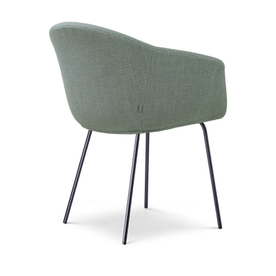 Eetkamerstoel Nora-Otis gestoffeerd - zwart onderstel - met armleuningen