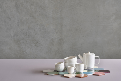 Espresso kopjes Elstra met patroon gebroken wit - set van 4