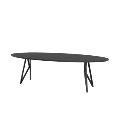 Studio HENK tafel Butterfly Ovaal - zwart frame, zwarte beits