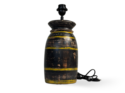 Lampvoet melkpot zwart/geel uniek