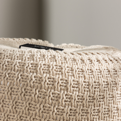 Gevlochten poef Sylvie