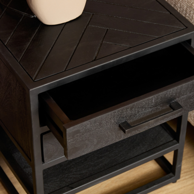 Nachtkastje Rijn zwart