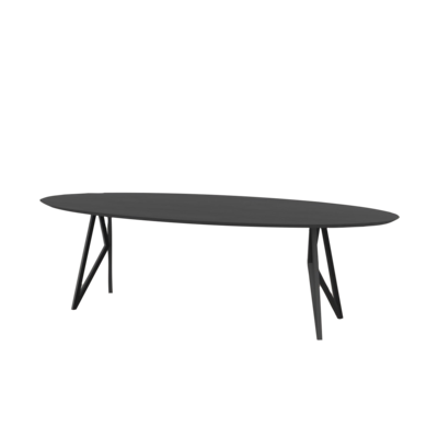 Studio HENK tafel Butterfly Ovaal - zwart frame, zwarte beits