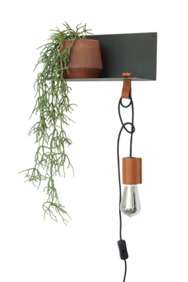 Wandlamp-plankje staal - rechts