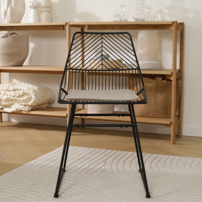 Draadstoel Pluck metaal - met zitkussen