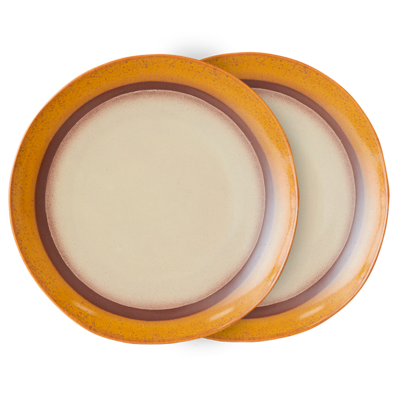 HKliving Dinner Plates - 70's Ceramics