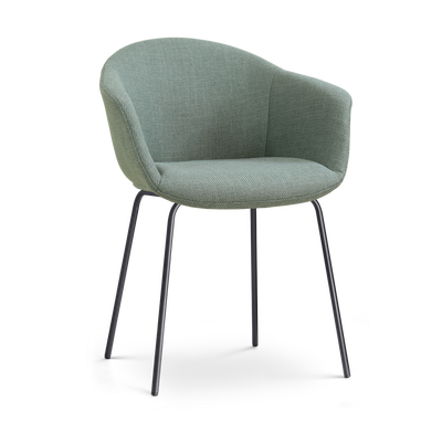 Eetkamerstoel Nora-Otis gestoffeerd - zwart onderstel - met armleuningen