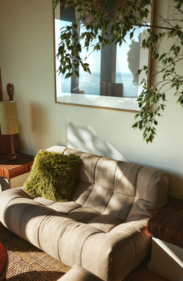 Fluffy cushion olive (50x50cm)