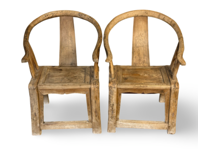 Stoel Hunan naturel uniek - set van 2