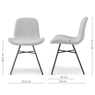 Eetkamerstoel Noa-Fé gestoffeerd - zwart onderstel