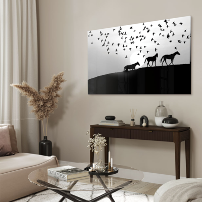 Walljar acrylglas schilderij - Distant Horses