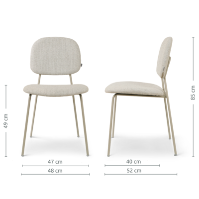 Eetkamerstoel Jasmijn - grijsbeige onderstel