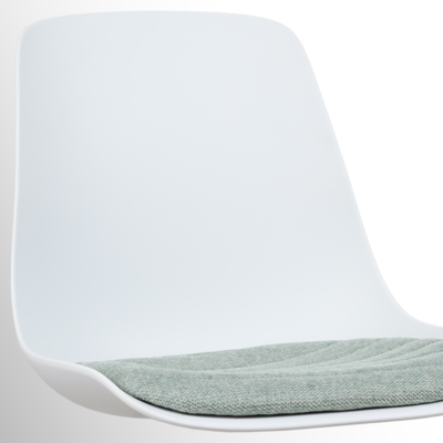 Draaibare eetkamerstoel Nola-Liv wit - zwart onderstel (incl. zitkussen)