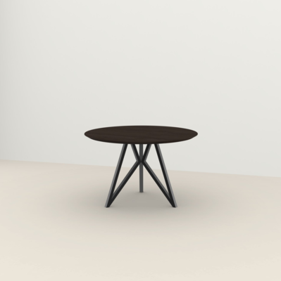Studio HENK tafel Butterfly Rond Tripod - zwart frame, gerookte beits