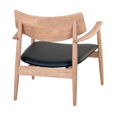 Fauteuil Oliver hout met kunstleren zitting