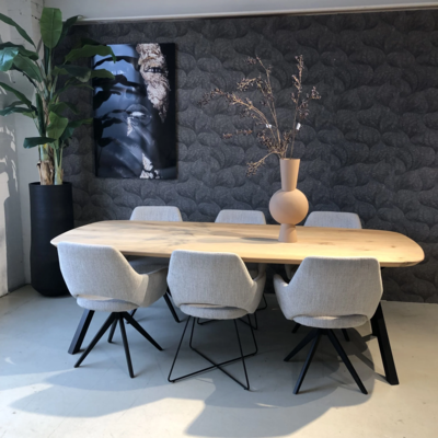 Firma Hout &amp; Staal Eettafel Deens ovaal | xy recht | deer brown