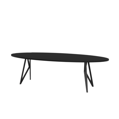 Studio HENK tafel Butterfly Ovaal - zwart frame, HPL Fenix nero ingo