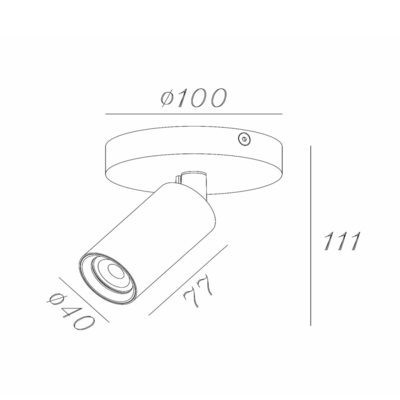 Plafondspot Ritmo 1-Lichts